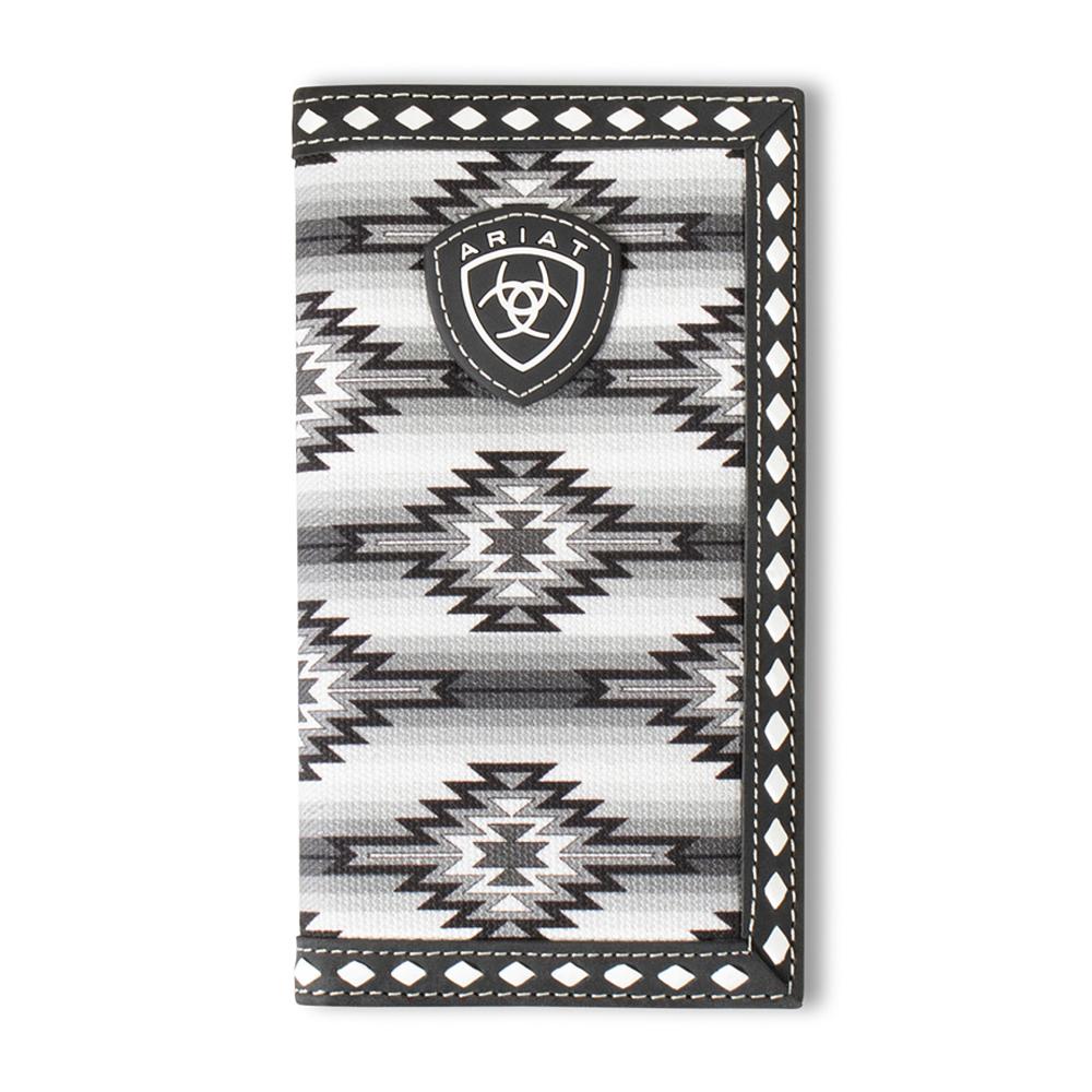 Ariat Rodeo Diamond Lace Southwest Fabric Wallet - Black Modern Bifold - View #13