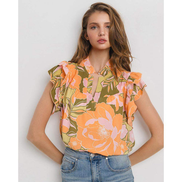 The Satin Sage Floral Top