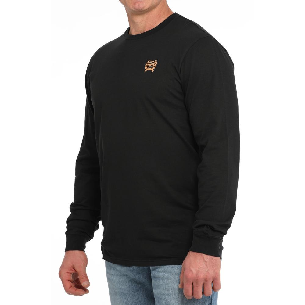 National Tide Men's and Women's Same Loose Metal Chain hot Pin Black Long Sleeve Shirt