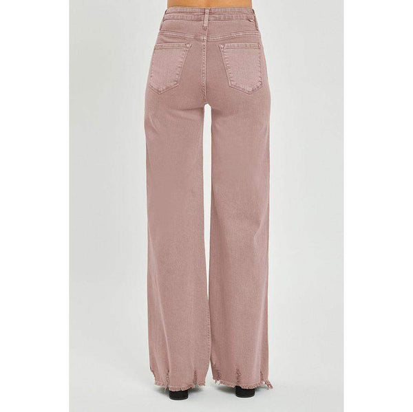 RISEN Full Size High Rise Wide Leg Cargo Jeans - Mauve main image 1