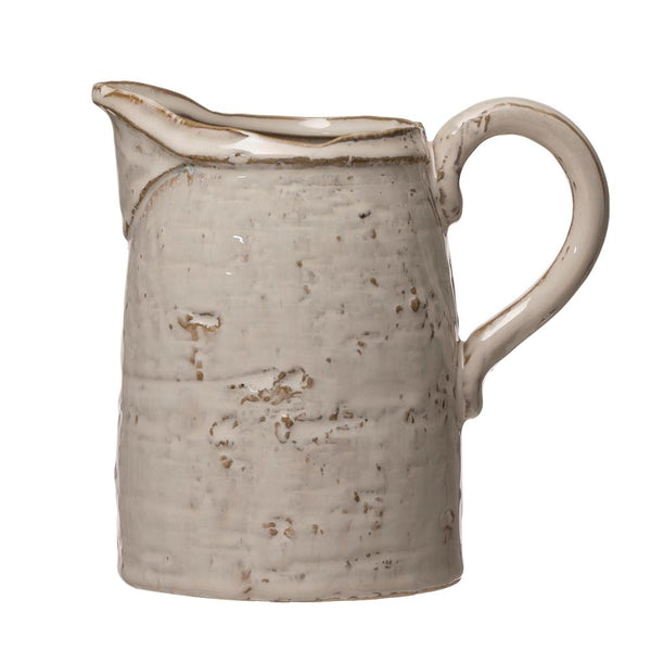 Creative Co-op 2-1/2 Quart Stoneware Pitcher (Each One Will Vary)
