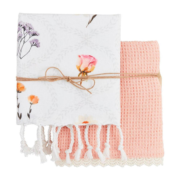 MudPie Flower Handle Tray & Napkin Set main image 1