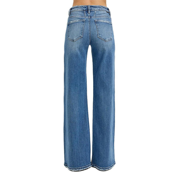 RISEN Tummy Control 4 Way Stretch Mid Rise Straight Jeans