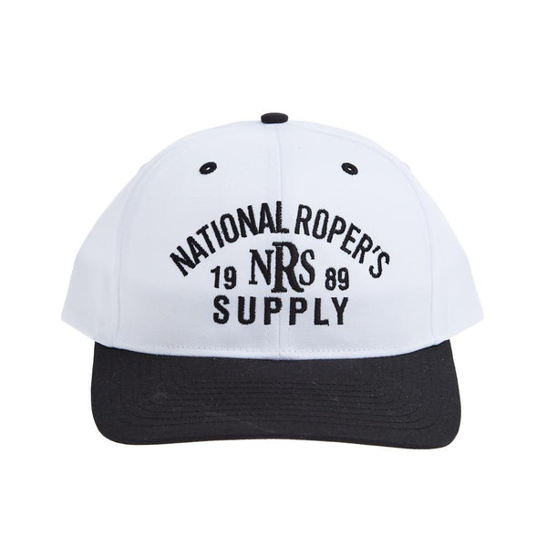 NRS National Ropers Supply White & Black Rope Cap