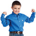 Boy's Blue Twill Buttondown Shirt