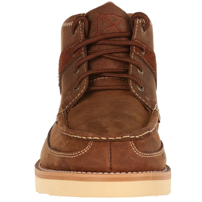 Twisted X Men's Oiled Saddle Brown Lace Up Wedge Casual Boots