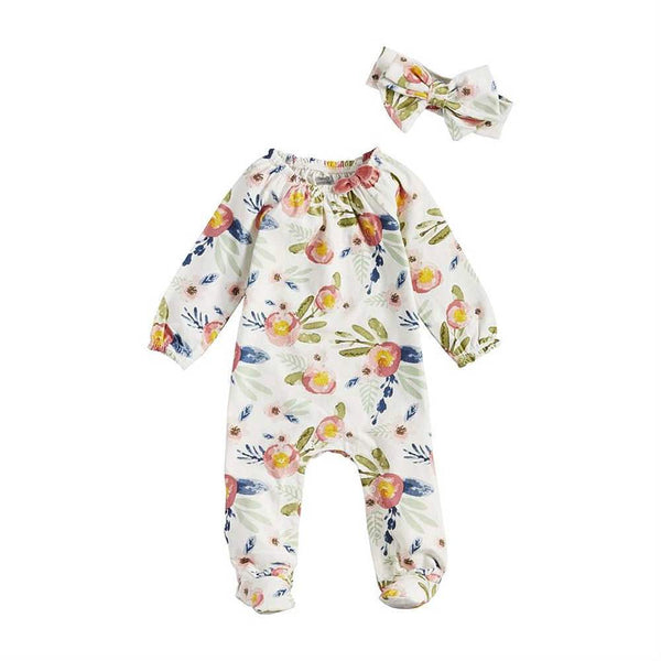 Mud Pie Quilted jacquard footed sleeper main image 1