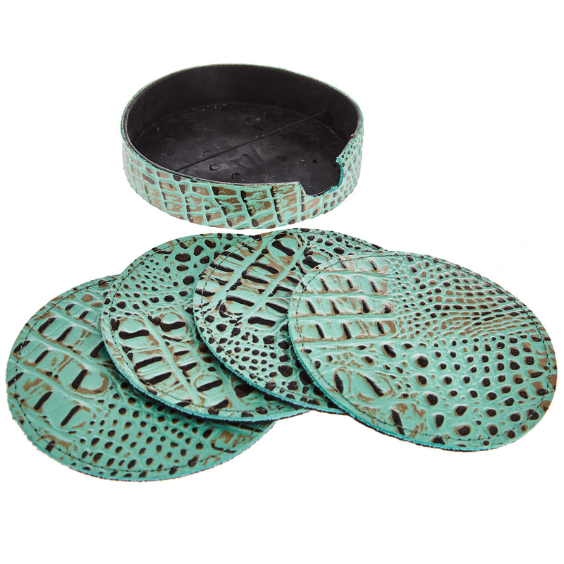 Lmt Design 4pc Embossed Croc Coaster Set