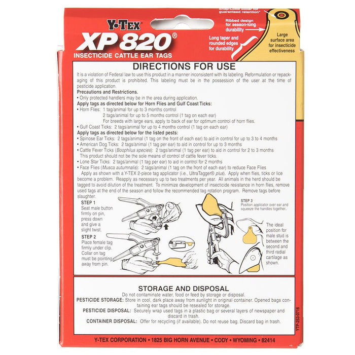 Y-Tex Corp XP820 Fly Tags