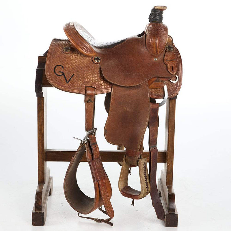 Bar M Saddlery 14.5in Used Team Roping Saddle