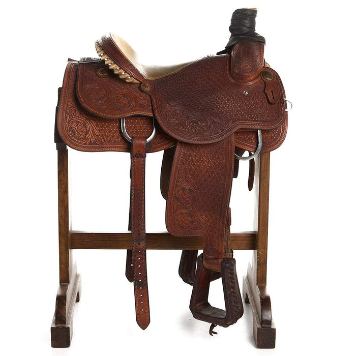 NRS Used 15in Cactus Charles Pogue Team Roping Saddle
