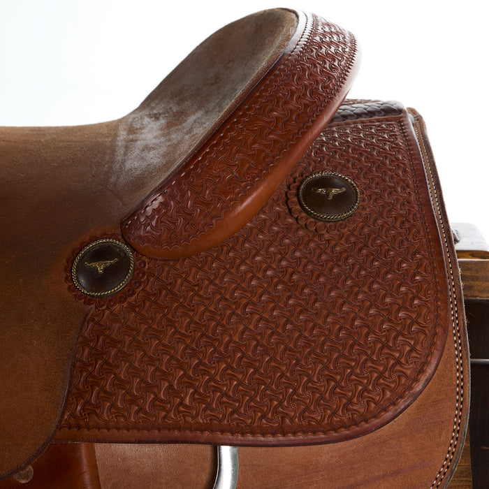 Mark Hurley 16in Used Team Roping Saddle
