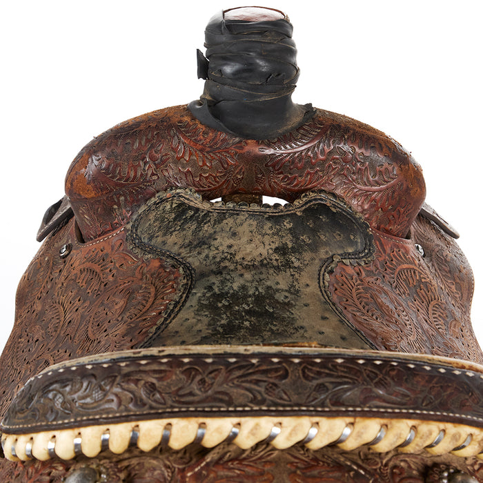 Ammerman Used 14in Full Oak Leaf Tooled Team Roper