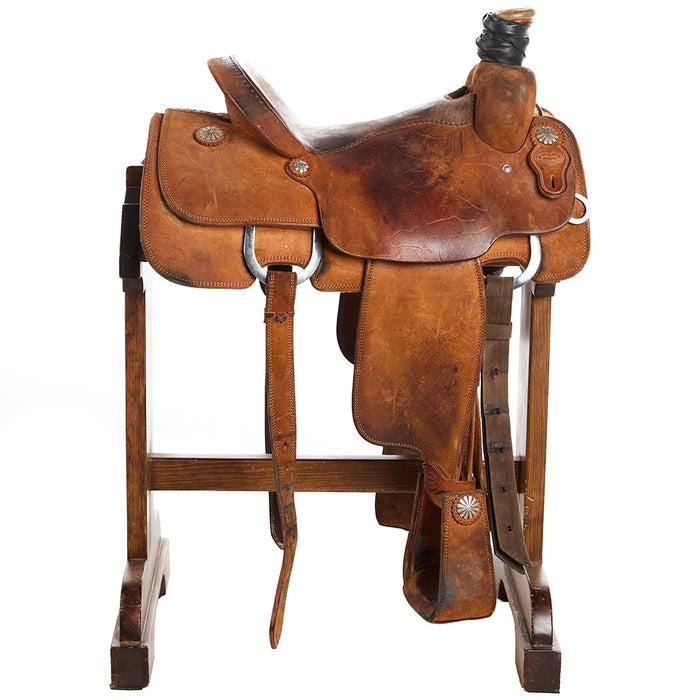 Arts Saddle Shop Used 15in Roughout Team Roper
