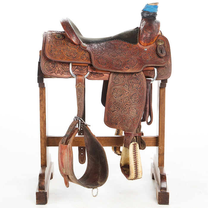 NRS Used 16in Relentless Full Floral Tooled Team Roper