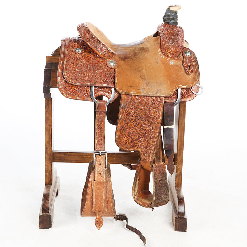 Tomahawk Used 14in 3/4 Breed Floral Team Roper