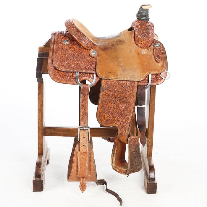 Tomahawk Used 14in 3/4 Breed Floral Team Roper