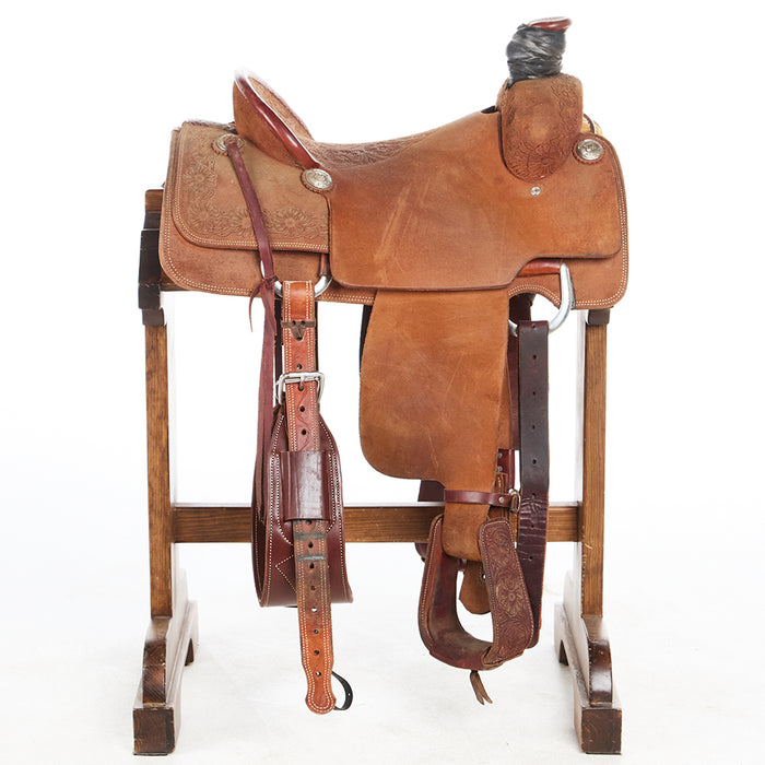 Cactus Saddlery Used 15.5in Relentless Tooled Roughout Team Roper