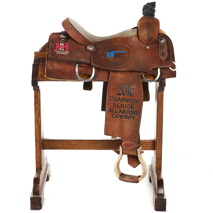 Slone Diamond S Saddles Used 14.5in 2016 All Around Trophy Team Roper