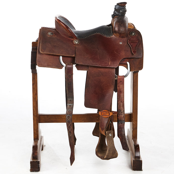 Trent Ward Used 14in Roughout Team Roper with Stingray Seat