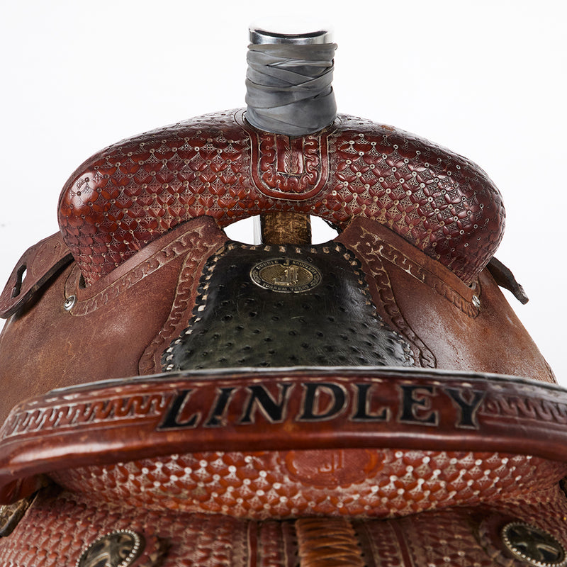 Double J Saddlery Used 13in Team Roper Ostrich Seat