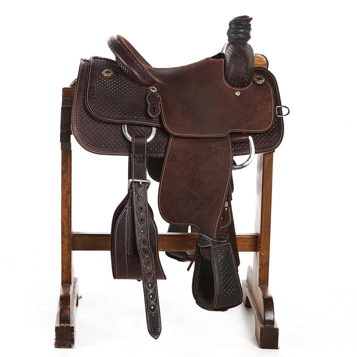 Martin Saddlery Used 13.5in 1/2 Breed Chocolate Team Roper