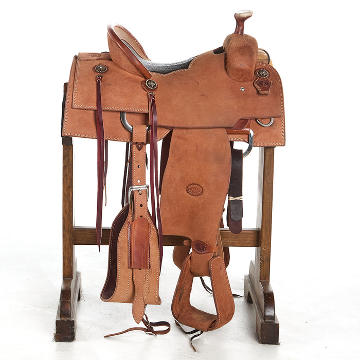 Nrs Competitor Series Used 15in Bull Hide Team Roping Saddle