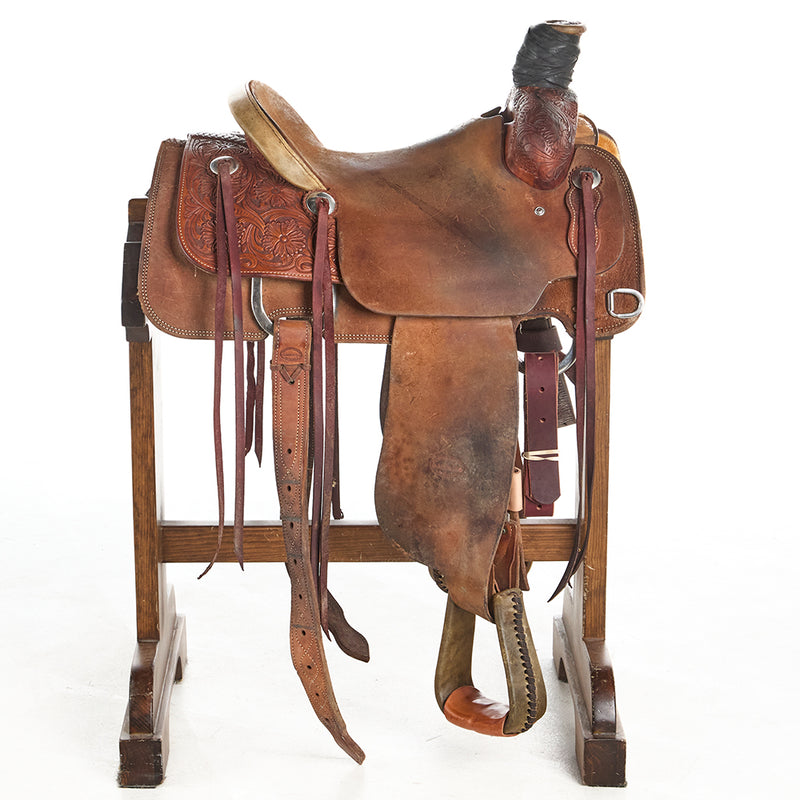 Horner Ranch Used 15in 1/2 breed Floral Team Roper