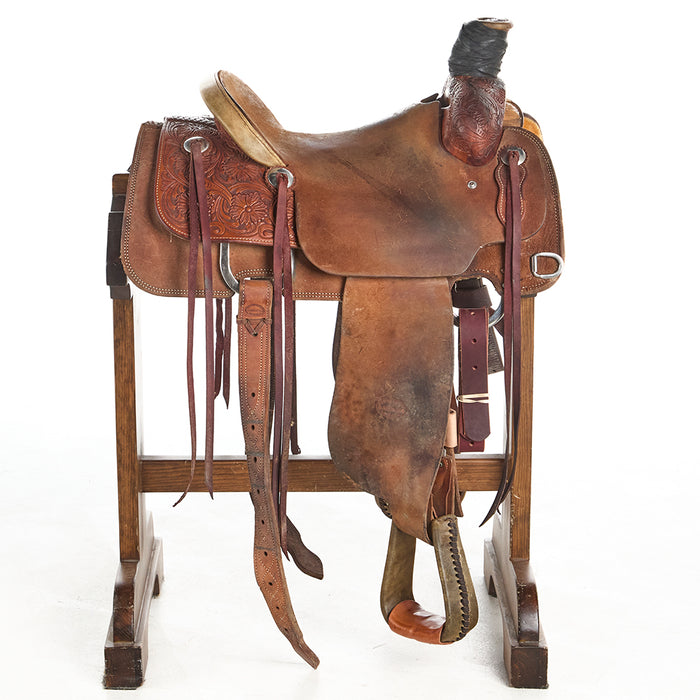Horner Ranch Used 15in 1/2 breed Floral Team Roper
