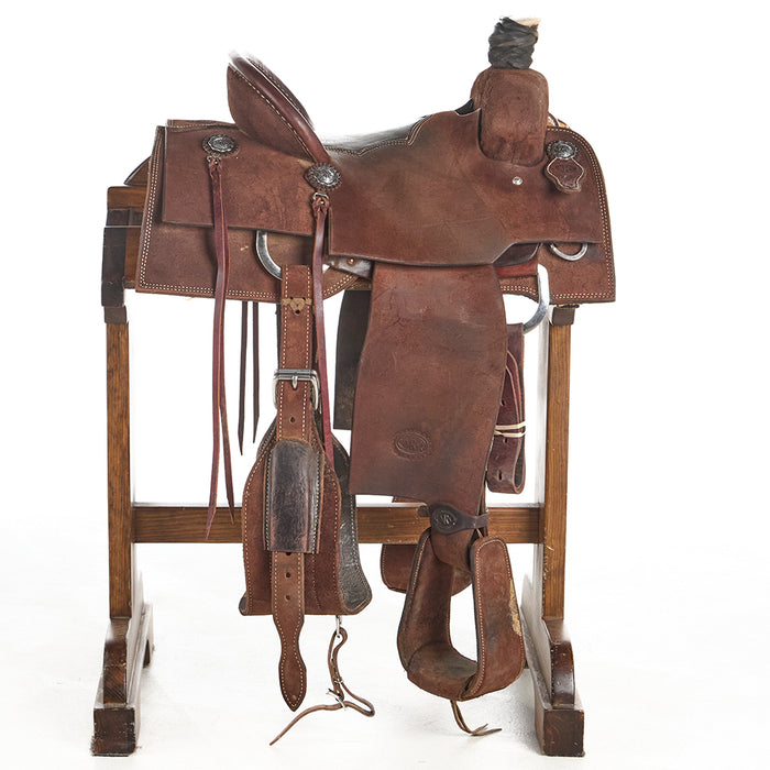 Nrs Competitor Series Used 14.5in Chocolate Roughout Inlaid Team Roper