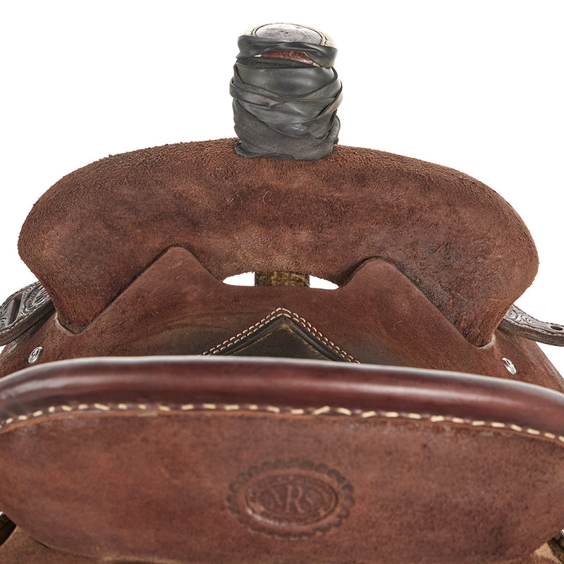 Nrs Competitor Series Used 14.5in Chocolate Roughout Inlaid Team Roper
