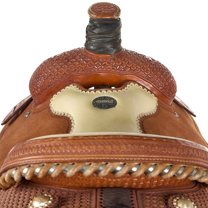 Martin Saddlery Used 15.5in 1/4 Breed Waffle/Floral Combo Team Roper