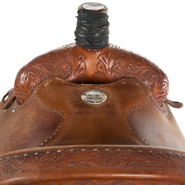 Courts Used 14.5in 1/4 Breed Floral Tooled Team Roper