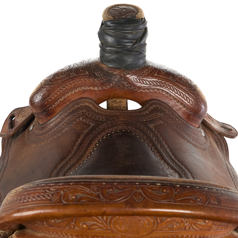 Nrs Pro Series Used 14.5in Floral and Wide Border Tooled Team Roper