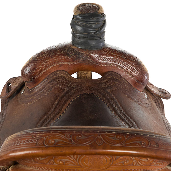 Nrs Pro Series Used 14.5in Floral and Wide Border Tooled Team Roper