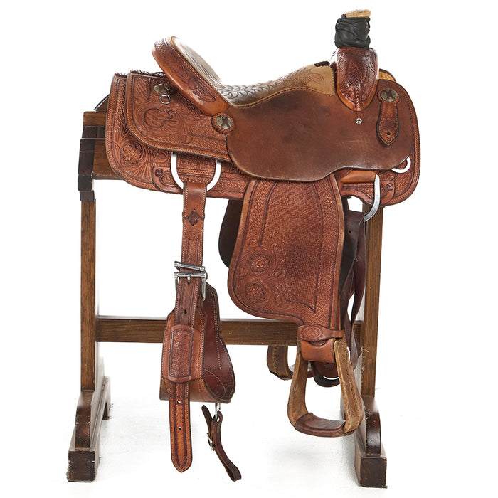 Nrs Pro Series Used 14.5in 7/8 Breed Combo Tooled Team Roper