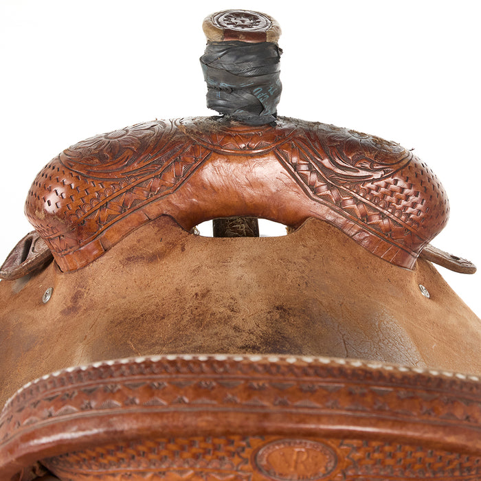Nrs Competitor Series Used 16in Basket and Floral Combo Tooled Team Roper