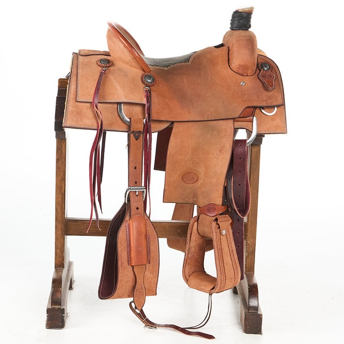 Nrs Competitor Series Used 16in Heavy Oil Inlaid Seat Team Roper