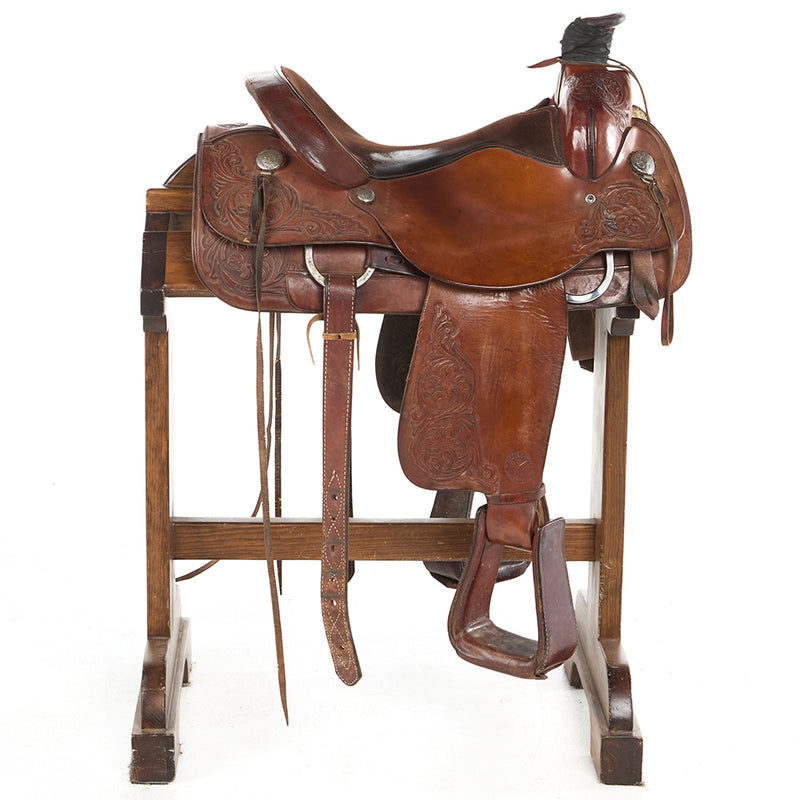 Circle Y Saddlery Used 16in Smoothout Floral Tooled Team Roper