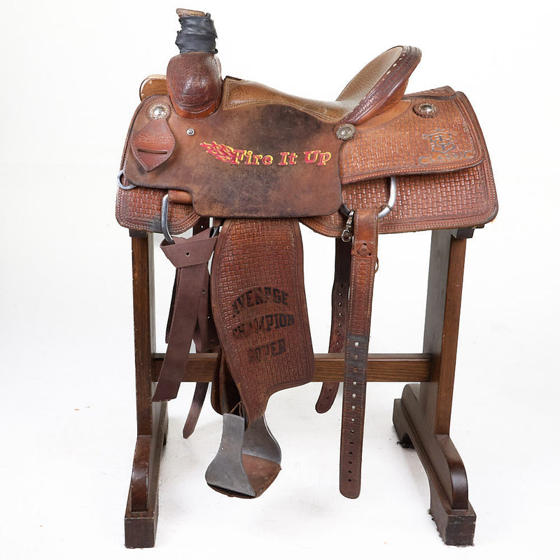 Scott Thomas Used 14.5in Trophy Box Stamp Team Roper