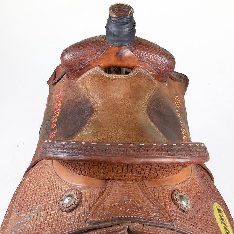 Scott Thomas Used 14.5in Trophy Box Stamp Team Roper