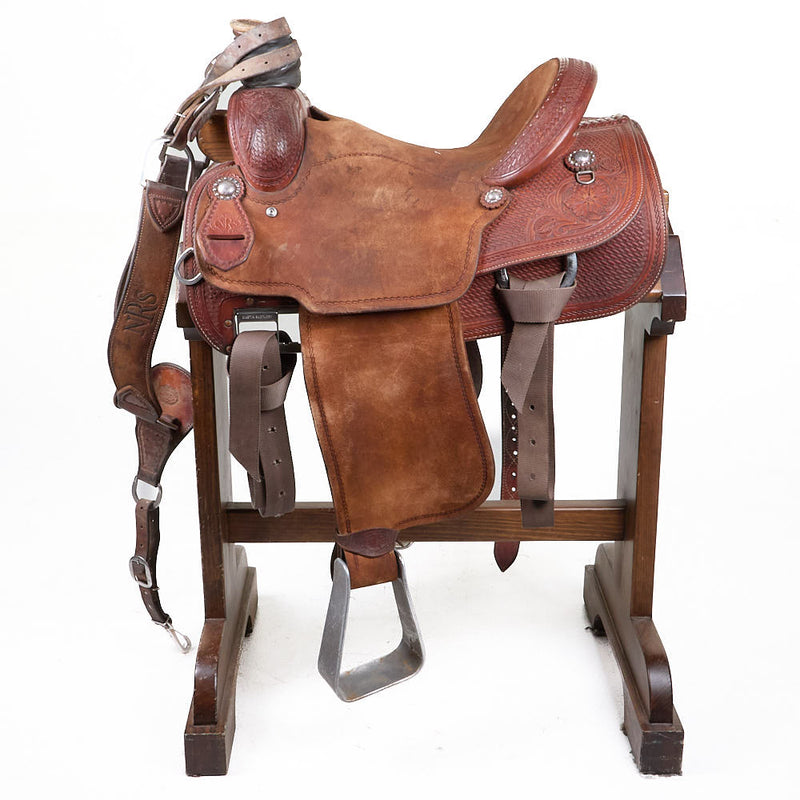Nrs Pro Series Used 14.5in 1/2 Basket Floral Tooled Team Roper