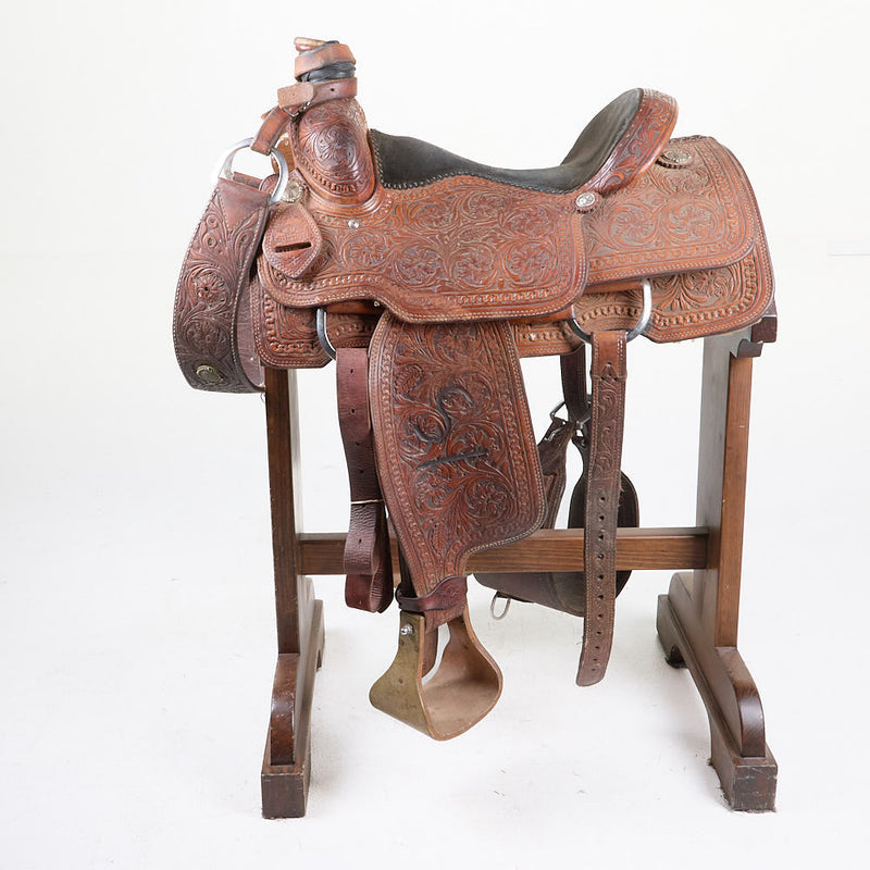 Cactus Saddlery Used 15in. Relentless Full Tooled Team Roper