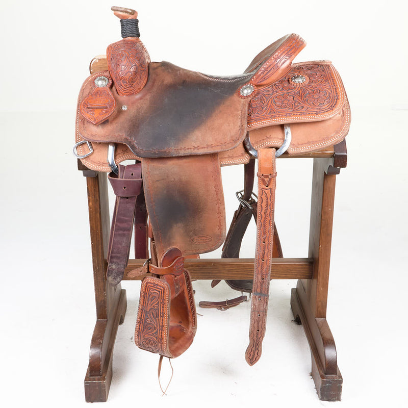 Trent Ward Used 16in Floral Barbed Wire Border Team Roper