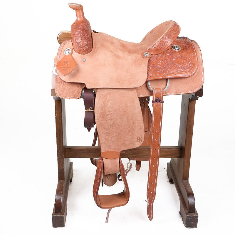 Brooks Saddlery Used 15.5in 1/4 Breed Floral Team Roper