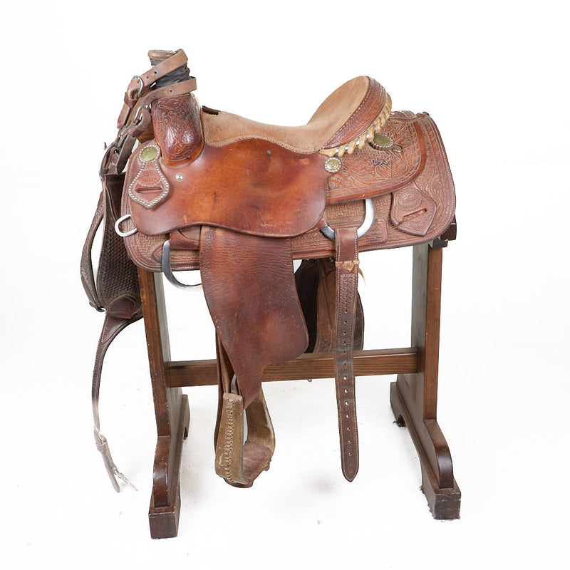 Teskey's Used 14.5in Spider and Oak/Acorn Team Roper