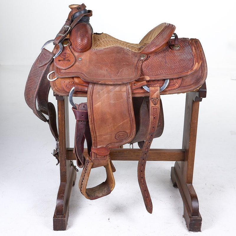Teskey's Used 14in Patrick Smith 1/4 Basket Stamp Team Roper