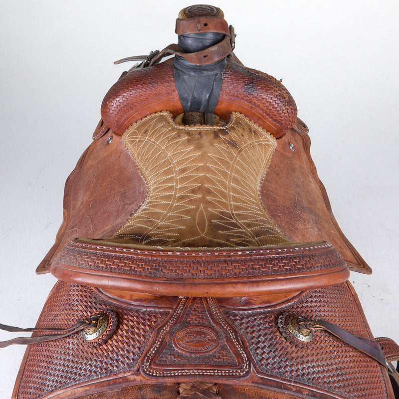 Teskey's Used 14in Patrick Smith 1/4 Basket Stamp Team Roper