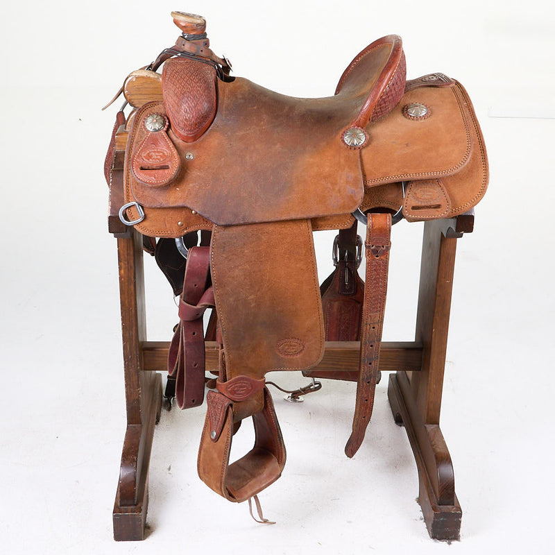 Trent Ward Used 14in Platinum Series Team Roping Saddle