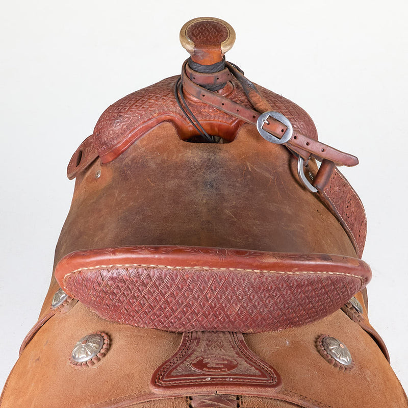 Trent Ward Used 14in Platinum Series Team Roping Saddle